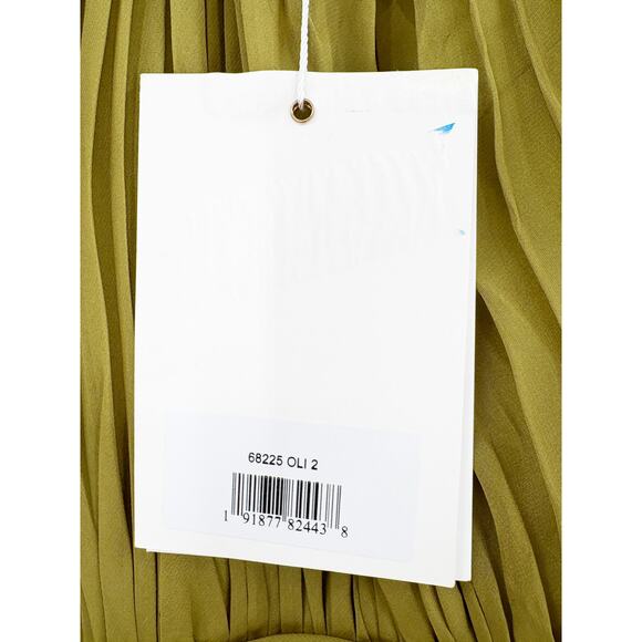 MAC DUGGAL Dress Size 2 Evening Gown Chiffon Ruched Illusion Raglan Sleeve Green - Picture 6 of 8